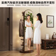 Xingao SHENGTANG rotierende Ganzkörperspiegel bodengesteuertes Spiegel Haushalt beweglicher Schlafzimmer Dressing Spiegel Hanging Coat Rack integriert große rotierende Kleiderspiegel-Quadrat-Wallnussfarbe