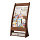 Yushuai newspaper stand office newspaper stand wooden floor-standing book newspaper stand magazine stand promotional information display stand K686# walnut color height 110 (including wheel) width 62