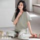 莫代尔睡衣女款夏季莫代尔棉短袖七分裤薄款夏天冰丝凉感大码家居服套装 DM13803 XL (170)：建议120-140斤穿着【