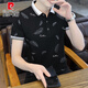 皮尔卡丹夏季新款男士棉质短袖t恤POLO.衫男装翻领青年体恤衫休闲上衣 QY-679-白色 3XL 150-165斤