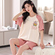Xushansi new pajamas for women in summer cute shorts and shorts plus size Internet celebrity style wear pullover summer suit home clothes 679 green dinosaur M Recommended 80-90Jin [Jin equals 0.5 kg]
