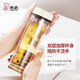 Heenoor [New Product] Glass Women's Double Layer Isoliertes Bürowasserbecher kleiner Kapazität Einfacher hochpräziser Blume mit Filternetz E-6630-Schwarz-Gift-Boxverpackung 180 ml