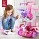 Ma Bao Ma Bao (Babymabo) Kindergeschwindigkeitsspielzeug Girls Breom Set Vakuum Reiniger Hausgeschenk [Aktualisierte Version] Reinigungsauto - Pink Purple + Vakuumreiniger