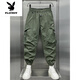 Playboy (Playboy) 2025 Nouveau pantalon de travail décontracté, belles liens à glissière, pantalon harem, pantalon d'automne décontracté à neuf points, nouveau produit masculin, Black L Weight 125-140jin [Jin est égal à 0,5 kg]