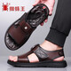 Spider King Offizielle Website Offizielle Website Offizielle Website Sandals Herren Sommer Neues trendy Leder atmungsaktives lässige Strandschuhe weiche Sohle Non-Slip Spider King Zzw6189 Brown [echtes Leder-Cowide] 41 [Standard Lederschuhgröße]