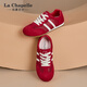 LA CHAPELLE SAPOS DE MUJERES 25 AÑOS Nuevos zapatos para mujeres Mesh Saquetas transpirables zapatos Versátiles Versátiles de entrenamiento Shouts sin pies malolientes zapatos de mujer livianos rojos xxe6628-2 36