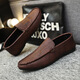 Belle Spring Men's Beanie Chaussures 2025 CONDUCTION CONCUTER CUIR CHAUX Soft Sof Kick Men's Trendy Street Shooting Internet Celebrity Shoes D838 Black 39