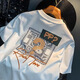 Romon Dingdang Cat Camiseta de manga corta Manga Men 2025 Summer Fin de la moda delgada Camiseta de dibujos animados de cuello redondo Men 9911 Camiseta blanca L Tamaño