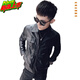 Qiao Yilun trendy leather jacket men's autumn and winter slim motorcycle short lapel leather jacket short man S size XS small size jacket 155 black M