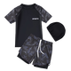 Shantoulin Village Badeanzug Jungen Splitststil Kinder Badeanzug Jungen Splitten Stil mittleren Alters im mittleren Alter Jugendliche Junior High School Jungen Speed 9712-Black Green 150 empfohlen 60-90jin [Jin gleich 0,5 kg]