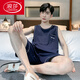 
LangSha pajamas men's summer pure cotton thin 2025 new vest shorts men's home clothing set large size sleeveless summer OMM-13063 L