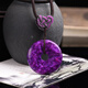 Yingyou Natural Comfort Couple Crystal Peace Buckle Men's and Women's Buddha Bead Necklace Pendant Suji Stone Peace Buckle Pendant Women's Peace Buckle Purple