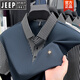 吉普（JEEP）高档无痕假两件短袖男T恤2025夏季新款衬衫领时尚百搭休闲宽松T恤 绿色 M