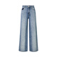 Ainos Essi [gleicher Stil in der Mall] 2025 Sommer Neues Produkt Vielseitiges hoher Taille gerade breite Beinjeans und Hosen für Frauen 40513207 Denim Lamb S