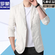 
Romon Suit Men's Jacket Summer Middle-aged and Young Casual Business Single Western Thin Breathable Suit Jacket Top Coffee Line XL [130-150Jin [Jin equals 0.5 kg]]