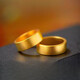 Fat Donglai's same style sand gold ring for women, Vietnamese sand gold ring for men and women, couple ring simulation, women's model, 4mm wide, US size 7 (counter size 13-14) (inner diameter 17.5m)