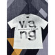T-shirt d'eau de lavage noir et gris de haute qualité 24 Le début de couleur solide de la couleur unie de couleurs solides de la première lettre