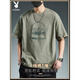Playboy; Playboy Frühling und Sommer Neues Kurzarm-T-Shirt-Herrenmarke Ins losen, komplett bequemer, atmungsaktives, cooles rundes Nackenoberteil für Jungen 5008 Bean Green XL 135-155jin [Jin ist gleich 0,5 kg]