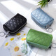 Youse (vous) Première couche Cow I Le cuir Diamond Mini portefeuille Keetchain Coin Sac en cuir Double Zipper Coin Wallet Rangement Sac