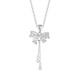 Chow Tai Sang Platinum Pendant Bow Tassel Pendant Necklace PT950 Exquisite Light Luxury Gift for Girlfriend and Wife as a Birthday Gift Pendant Approximately 2.2g (Free S925 Silver Chain)