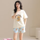 [纯棉]睡衣女夏季套头短袖短裤休闲款家居服套装可外穿女cker CKE-W6172A L