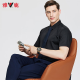 Yalu Solid Color Business Professional formelle Trage Herren Hemd Arbeit Kleidung Herren kurzärmelige Hemd Herren weiß L.