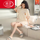 LangSha 2025 pajamas for women in summer pure cotton shorts shorts thin summer cute and sweet can be worn outside home clothing set YX-7511 9856 M [recommended 80-100Jin [Jin equals 0.5 kg] wear]