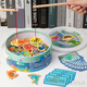 Dianmai fishing toys magnetic small fish wooden children 1 to 3 years old, 2 and a half years old, 6-power children, toddlers, boys and girls, 33 fish, barrel + 2 fishing rods + cognitive back