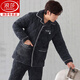 Langsha Pyjamas Herren Dreischicht verdickte Korallenletze-Baumwoll-Flanell-Home-Kleidungsstück Herbst- und Winterstil 826-Drei-Schicht + dicke Baumwolle l [100-125jin [Jin gleich 0,5 kg]]]