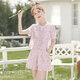 
Sibusher Lace Fashion Set 2025 Summer New Women's Short Sleeve Top with Shorts Two-Piece Set S52B1457N