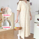 
Ou Luxi's summer breastfeeding nightgown short-sleeved maternity confinement suit with chest pads large size pregnant women pajamas long hospitality delivery skirt feeding clothes SSY16803 4XL size recommended weight 170-190 Jin [Jin equals 0.5 kg]