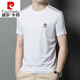 Pierre Cardin Heavy Mulberry Seiden T-Shirt kurzärmelig runde Hals Sommer halbärmelig und vielseitig, lässiges Seidenmarkierungs-Top T-Shirt Basis Hemd White-13596ksp M 165 Empfohlen 90-120jin [Jin gleich 0,5 kg]