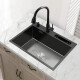 Wenshiou ultrasonic sink dishwasher multi-function intelligent cleaning machine kitchen integrated stainless steel cleaning sink Black King Kong ultrasonic + purification double tank 12048 [number