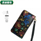 Yunluo Wallet Women's European und American Long Reißverschluss Retro -geprägter Kupplungsbeutel große Kapazität Frauen Handtasche Handy -Handy -Tasche Bunte Blumen
