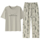 
Modal Cotton Women's Pajamas Set Summer Cotton Short Sleeve Cartoon Trousers Korean Style Home Clothing Can Be Outdoor for Summer Y9719 M (Suggested 75-95Jin [Jin equals 0.5 kg])