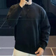 IRONTRAP heavy henley collar pullover sweater bottoming sweater long-sleeved sports casual T-shirt men's autumn and winter gray L