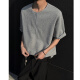 Kurz amerikanische Halbzipper Kurzärärmelte T-Shirt Herren 25 Sommer New High Street Trend Marke Waffle T-Shirt Lose halbärmeligste Top White XL (125-145jin [Jin ist gleich 0,5 kg])
