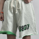 Lucao Adei 2025 Summer New American Fashion Letter Ink Ink Sports Shorts Pure Cotton Cotton Grey Men and Women Pants DK1047 Gray S