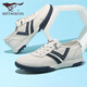 Sieben Wolf-Männerschuhe für Sommer schlagen atmungsaktive Stoffschuhe für Herren Schnüre-up-Freizeitschuhe Leichte bequeme Nicht-Schlupf-Sportschuhe weiße Schuhe weiß/blau 9854 40