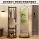 Xingao SHENGTANG rotierende Ganzkörperspiegel bodengesteuertes Spiegel Haushalt beweglicher Schlafzimmer Dressing Spiegel Hanging Coat Rack integriert große rotierende Kleiderspiegel-Quadrat-Wallnussfarbe