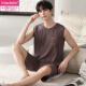 Modal Summer New Herren Pyjamas Herren Dünne einfache ärmellose Weste Shorts Cool atmrede und Traaceless Home Clothing Set 9207 L