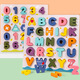 Meine digitalen Buchstaben von hölzernen Kindern mit Basiskarten-Puzzle-Handkennzeichen Frühschulbildung kognitiver montierter Baustein Puzzle Spielzeug Handkennwort Digitales Modell Digitales Modell