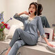 Ran Yilan Pyjamas für Frauen im Frühjahr und Herbst, langärmelte Ice Seide sexy neue Frauen zweiteilige Studentin Korean Cute Home Clothes Longleved 9856 Hell Pink Set 10xl M70-100jin [Jin gleich 0,5 kg]