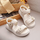 S.SOFEA Summer Girls Sandals Fashion Princess Casual Shoes 2025 Velcro xd-653 Black 26 / Inner Length 16.2cm