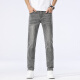
New Balance High-end Jeans Men's Summer Thin Slim Elastic Straight Pants Middle-aged Men's Simple and Versatile Washed Pants 1049 Gray 33