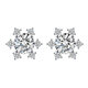 Jiuvia 999 pure silver snowflake earrings for women 2025 new versatile zircon earrings for sleeping, no need to remove, hypoallergenic ear bone nails S999 pure silver snowflake earrings gift box