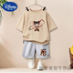 Disney Summer Children's Kurzärärmelte T-Shirt Neuer Stil für den Nationalen Trend der Kinder der Kinder Nudha Devil Child's Noodle Boys zweiteiler Set 1098# Rucksack T-Gray + 2005# Gray Shorts 90