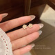 Sweet temperament cherry blossom earrings for women, 2025 new popular earrings, high-end, exquisite, small and unique earrings, gold imitation pearl small flower earrings, one pair