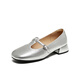 Best 25 Herbst Marie Jane Schuhe Retro Dicke Absatz Frauen Singles Schuhe B9929CQ5 Silber 37