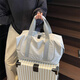 Tuke Expandable Reisetasche für Frauen große Kapazität Kurzstrecken-Reisebag Gepäck Gepäck tragbares Licht Crossbody Sports Sporttasche Beige White